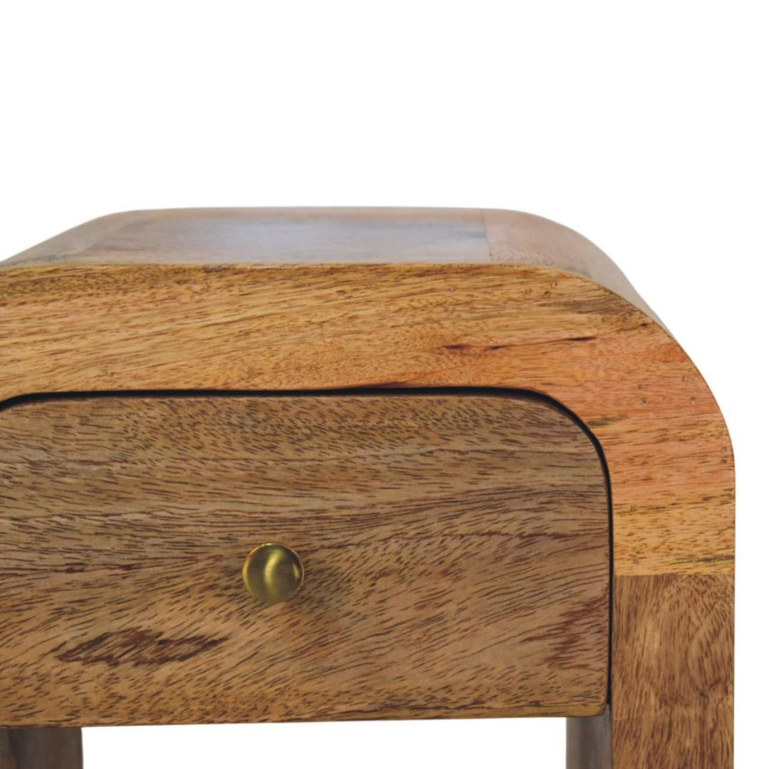 Mini Darcy Oak-ish Nightstand with Curved Edges-Smiddy Furniture