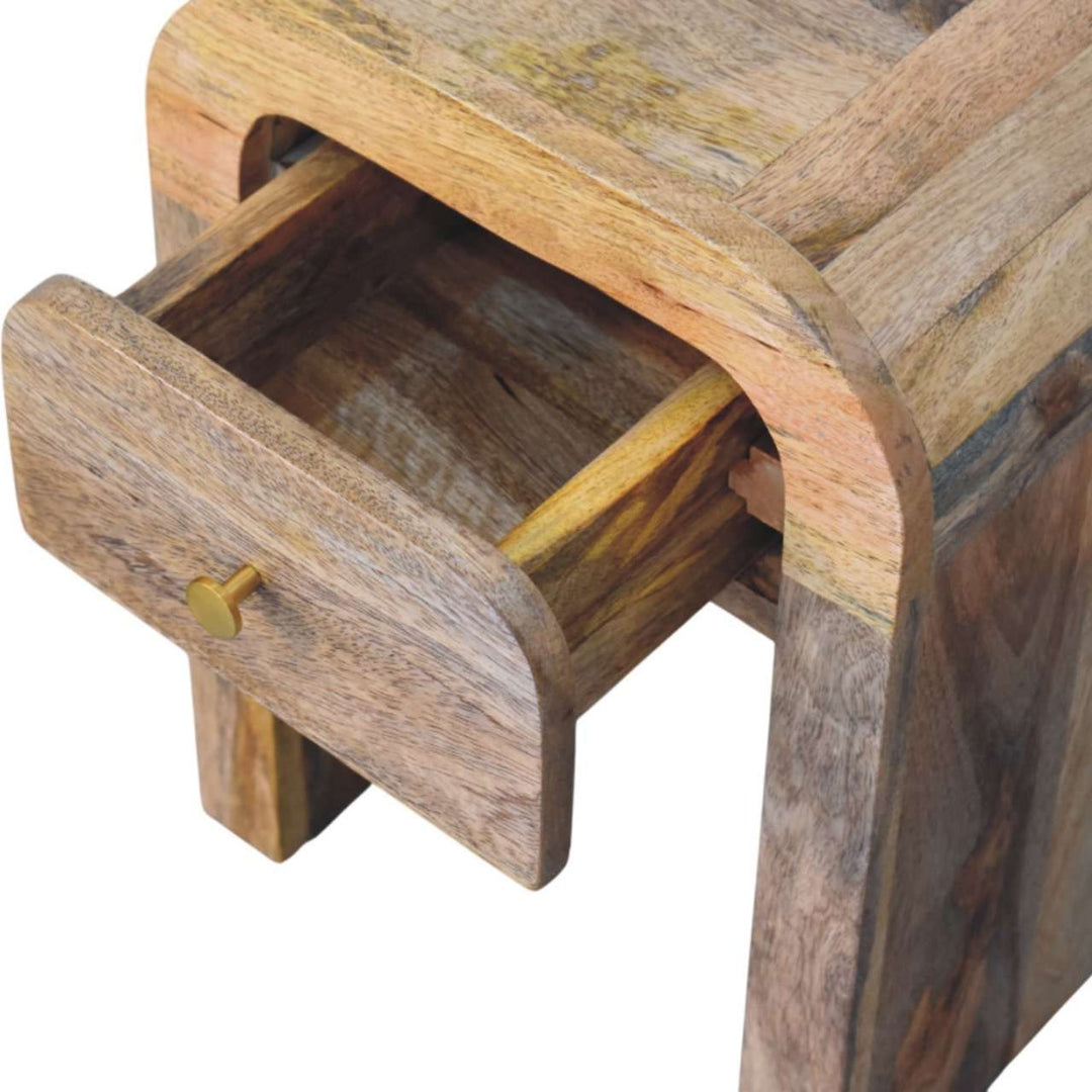 Mini Darcy Oak-ish Nightstand with Curved Edges-Smiddy Furniture