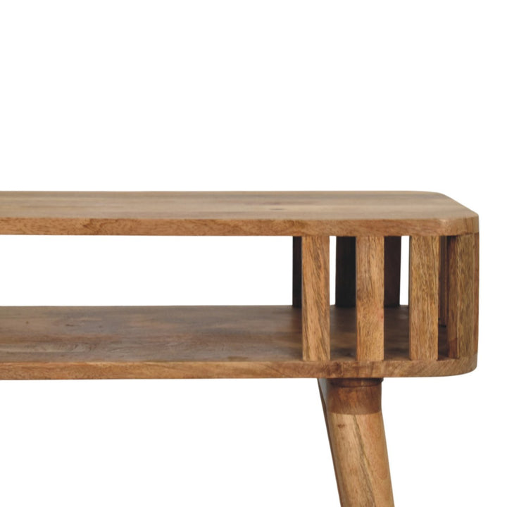 Slatted Oak-ish Console