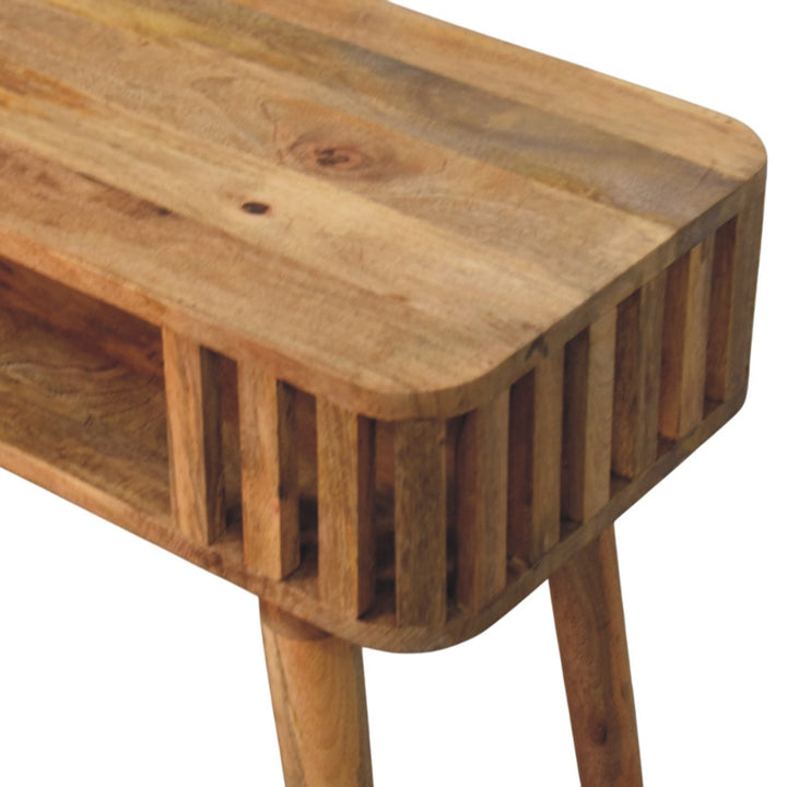 Slatted Oak-ish Console