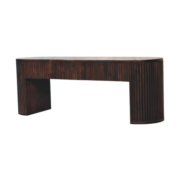 Velvet Mocha Fluted Bench