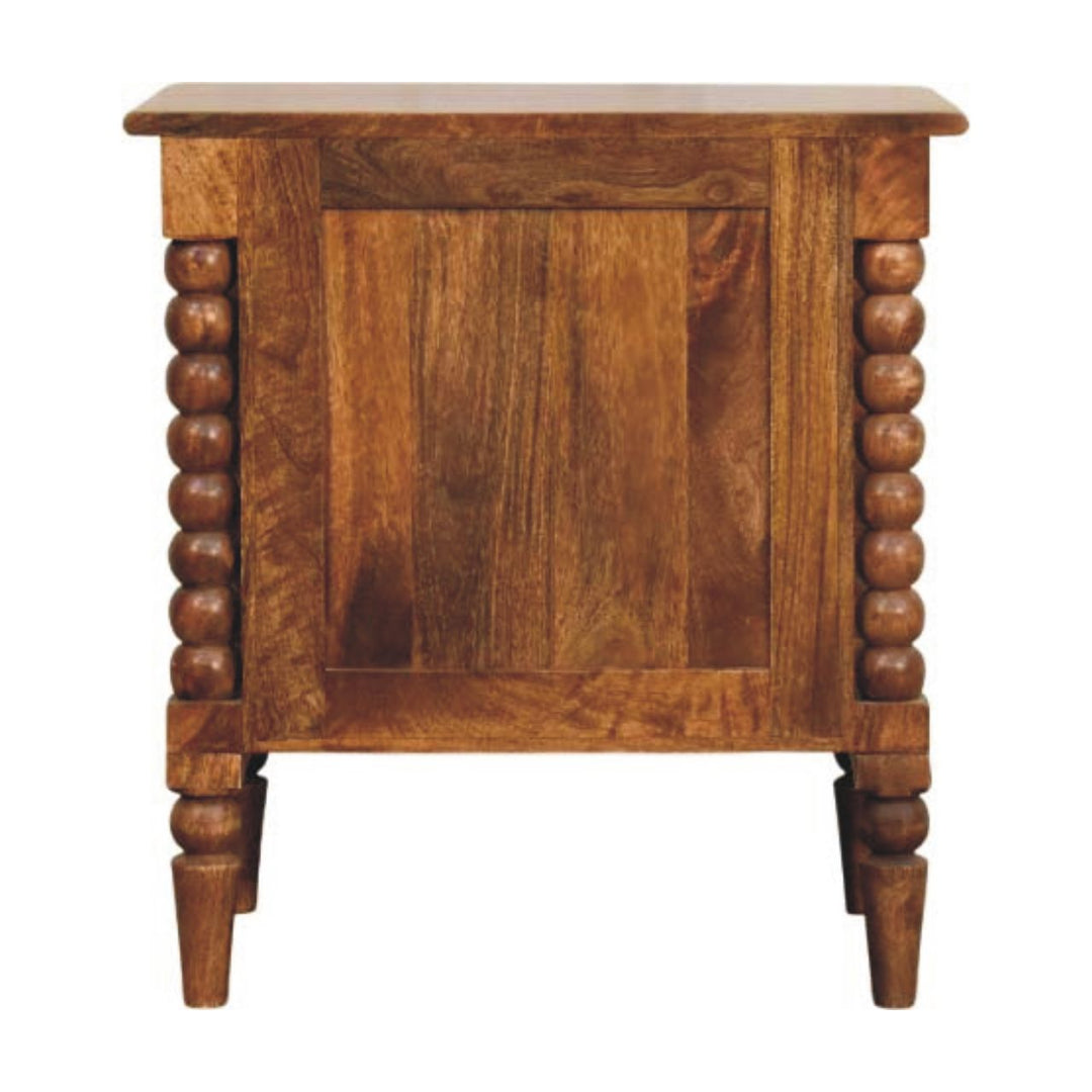 Spindle Leg Amber Oak Nightstand