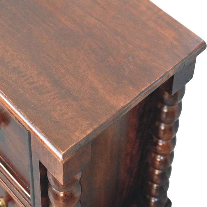 Spindle Winewood Nightstand