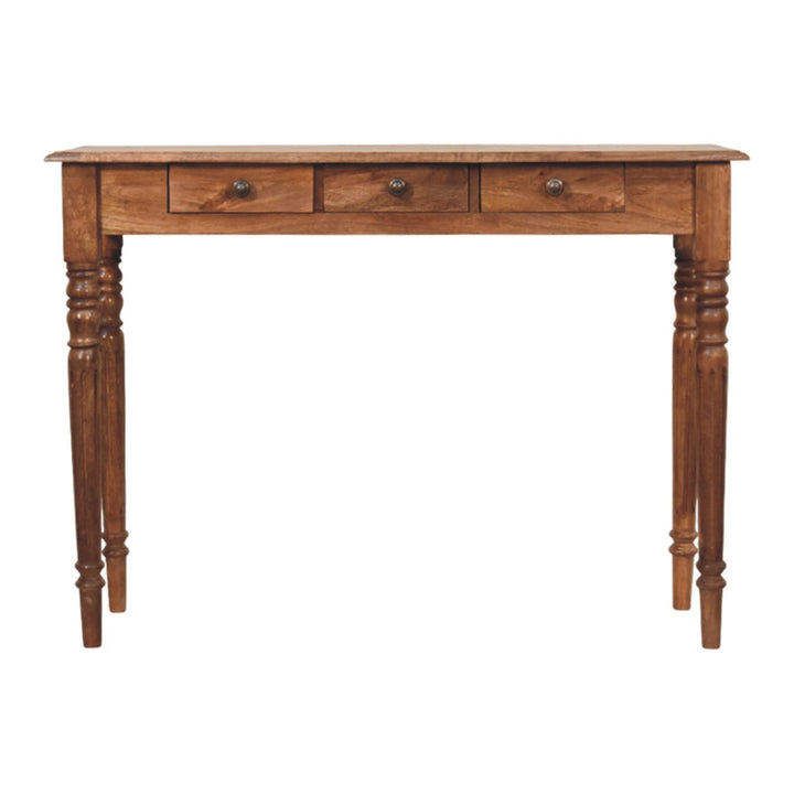 Three-Drawer Console with Turned Legs