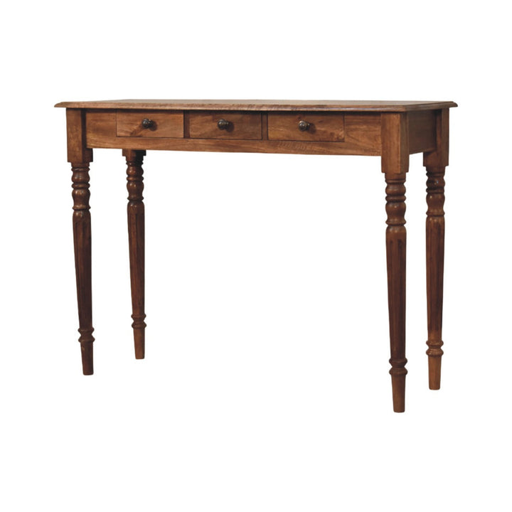 Three-Drawer Console with Turned Legs