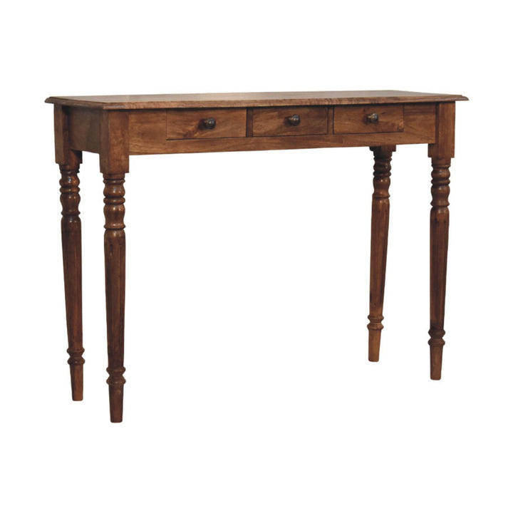 Three-Drawer Console with Turned Legs