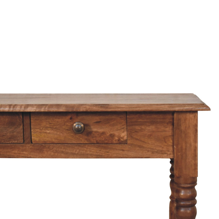 Three-Drawer Console with Turned Legs