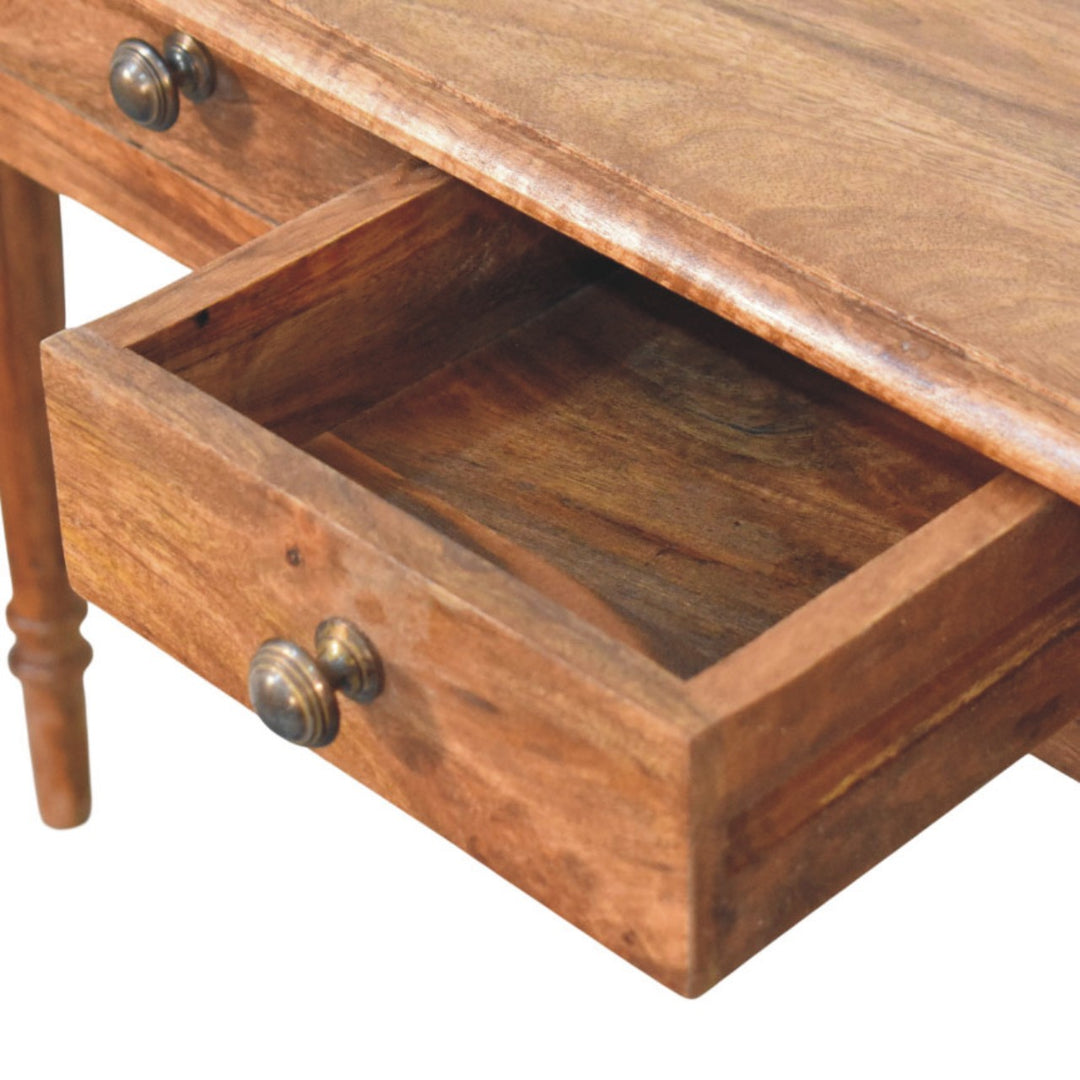Three-Drawer Console with Turned Legs