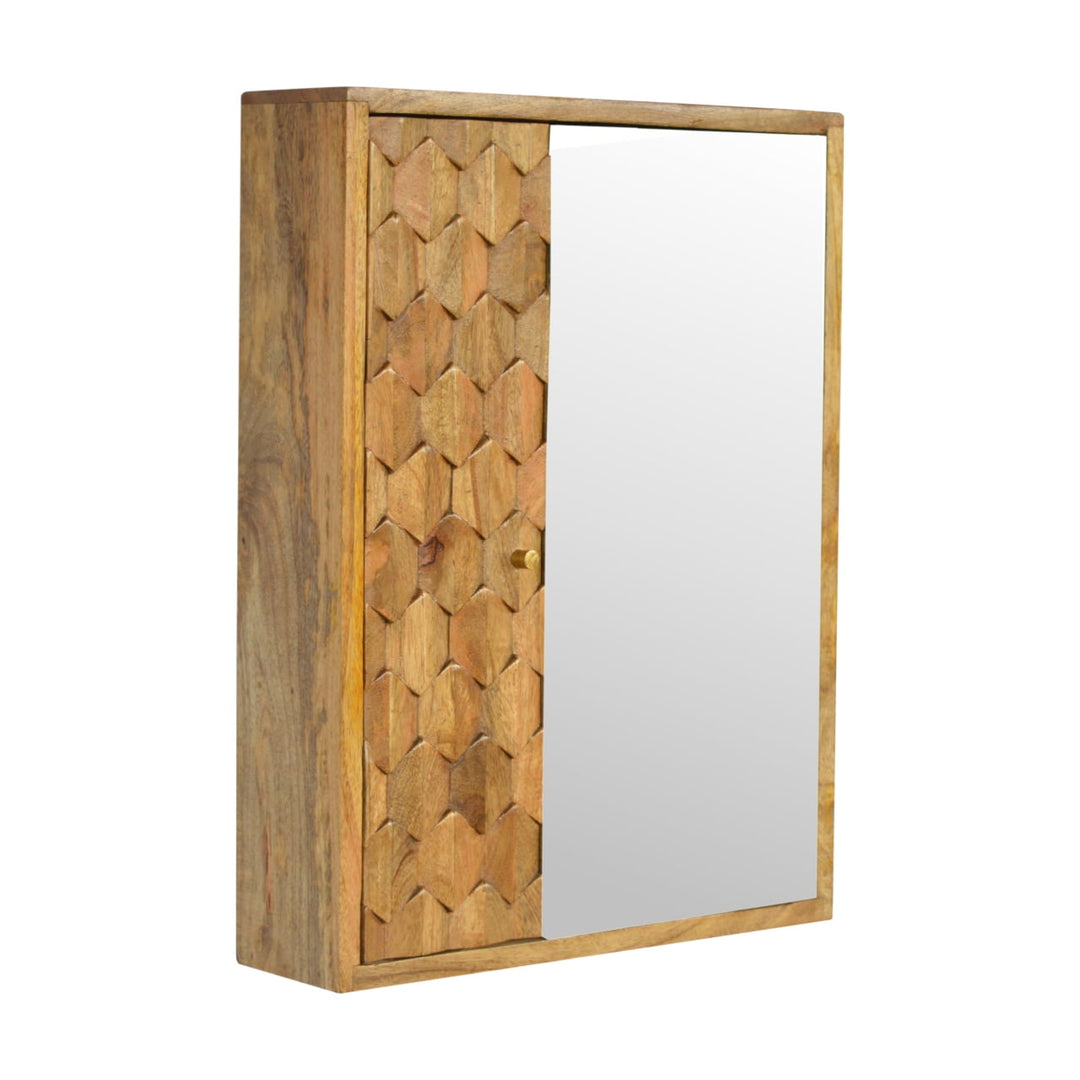 Pineapple Carved Mirror Cabinet - Smiddy Furniture