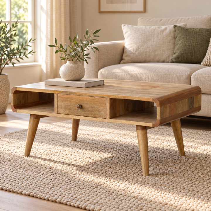 Curved Oak-ish Coffee Table