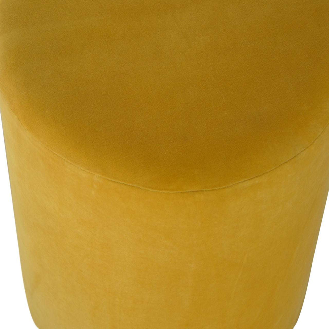 IN818 - Mustard Velvet Footstool with Gold Base - Smiddy Furniture