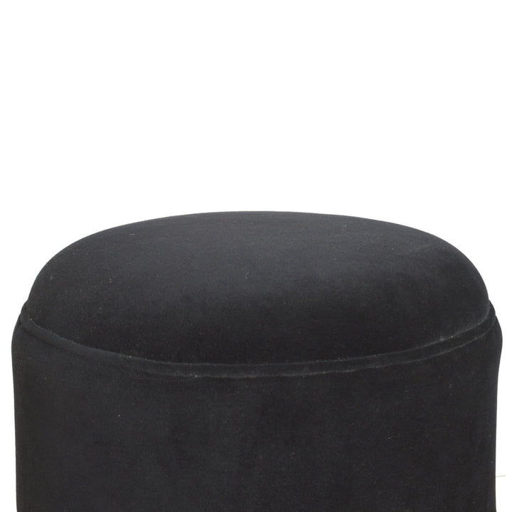 Black Velvet Nordic Style Footstool - Smiddy Furniture