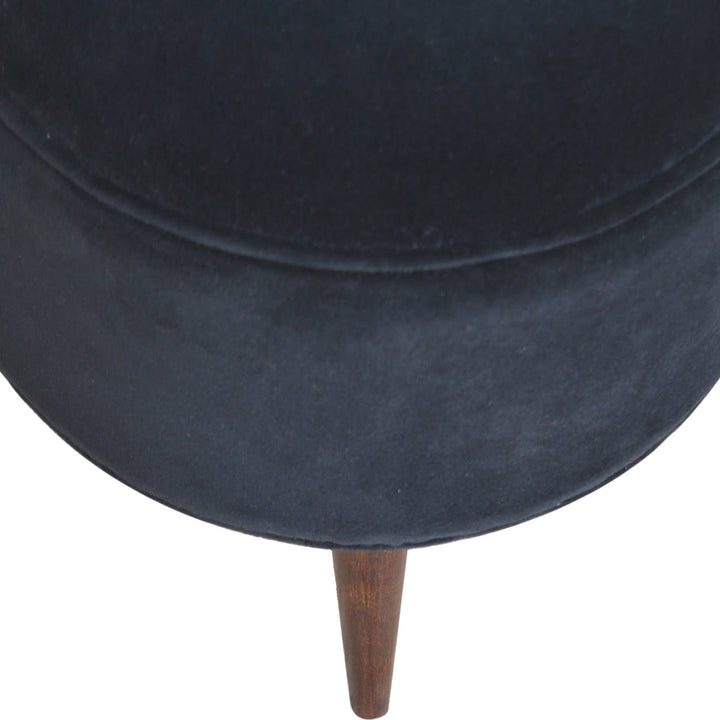 Black Velvet Nordic Style Footstool - Smiddy Furniture