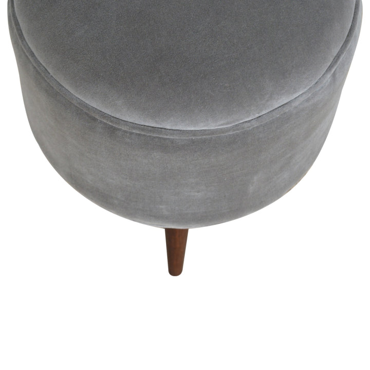 Grey Velvet Nordic Style Footstool-Smiddy Furniture