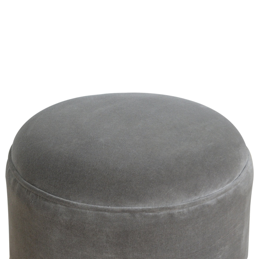 Grey Velvet Nordic Style Footstool-Smiddy Furniture