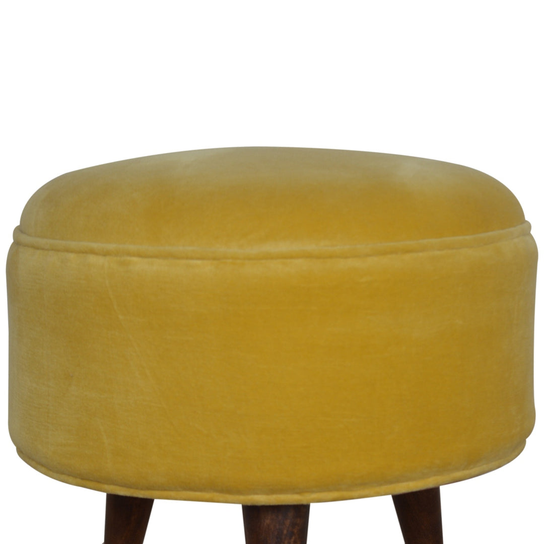 Mustard Velvet Nordic Footstool - Smiddy Furniture