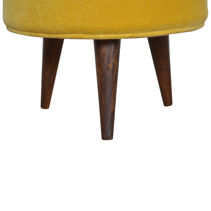 Mustard Velvet Nordic Footstool - Smiddy Furniture