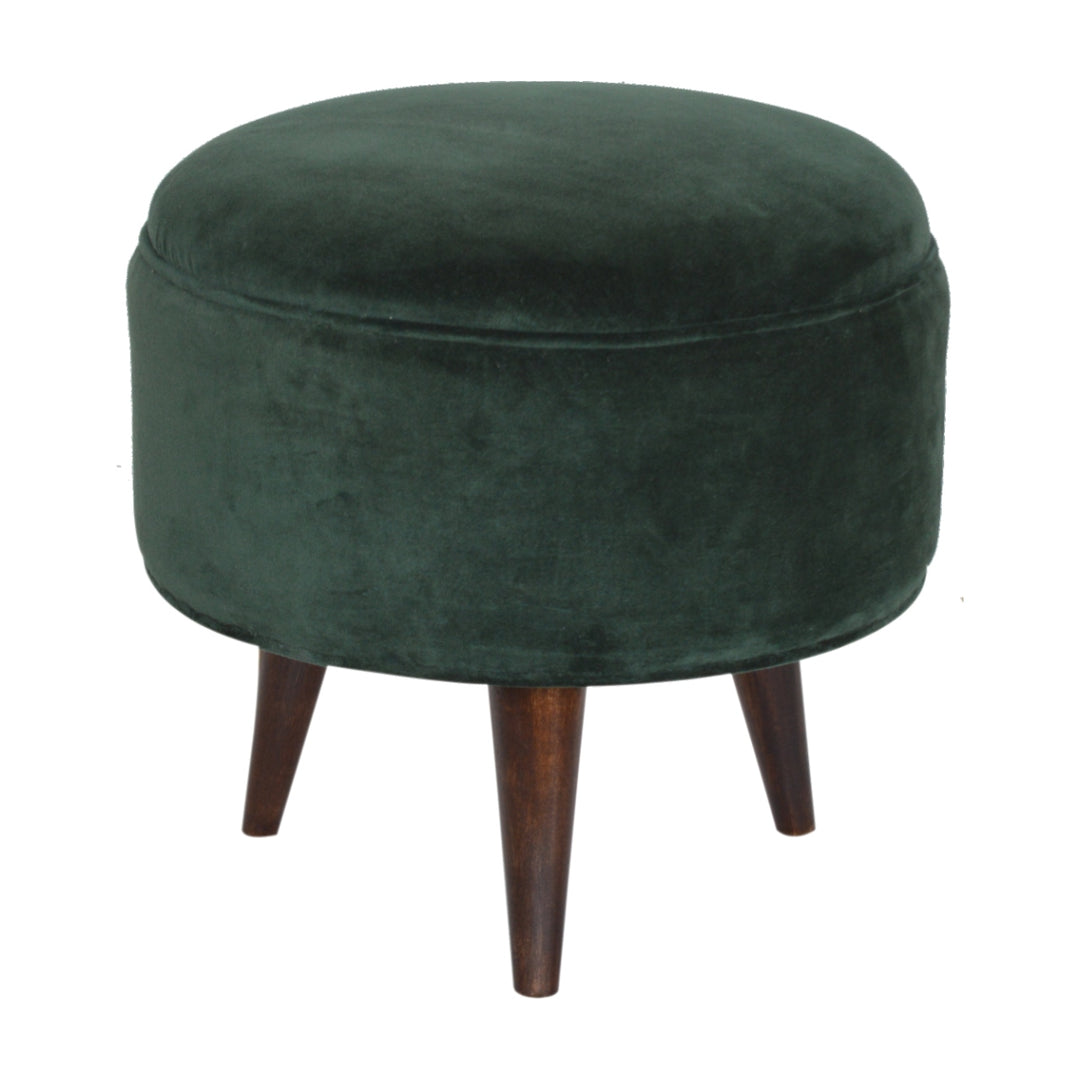 Emerald Green Velvet Nordic Stool - Smiddy Furniture