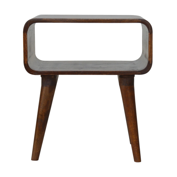 Curved Open Chestnut Bedside - Smiddy Furniture