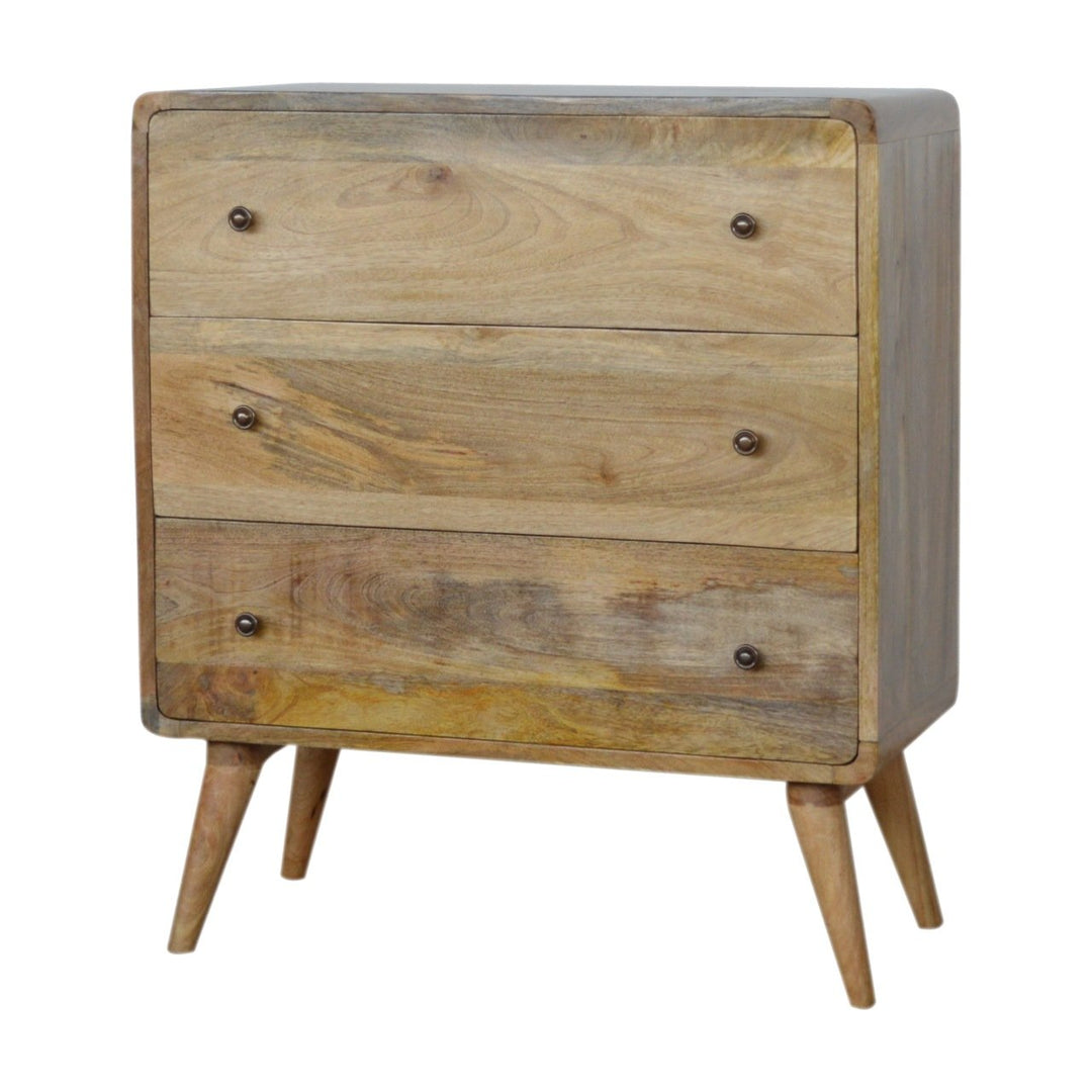 Curved Oak-ish Chest-Smiddy Furniture