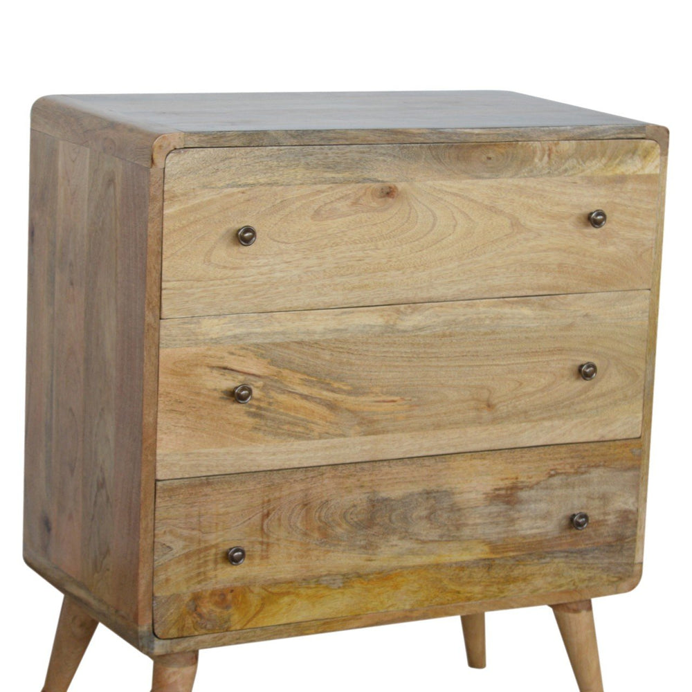 Curved Oak-ish Chest-Smiddy Furniture