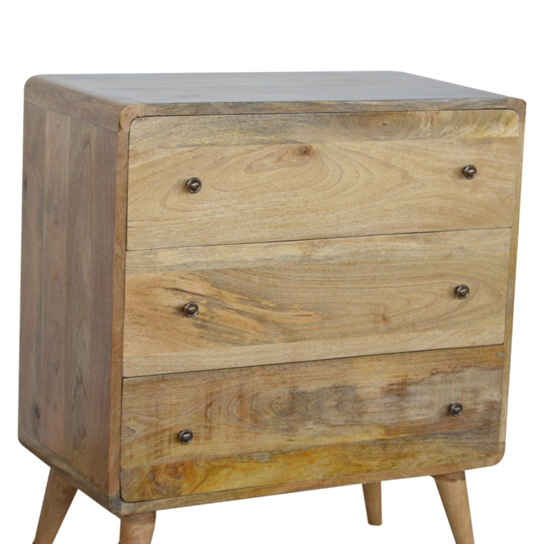 Curved Oak-ish Chest-Smiddy Furniture