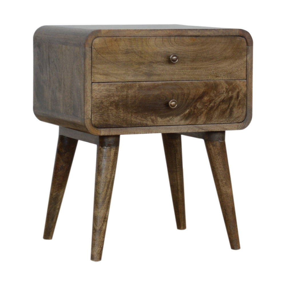Curved Classic Grey Washed Bedside-Smiddy Furniture