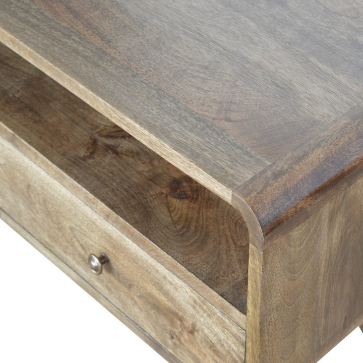 Curved Grey Washed Media Unit - Smiddy Furniture