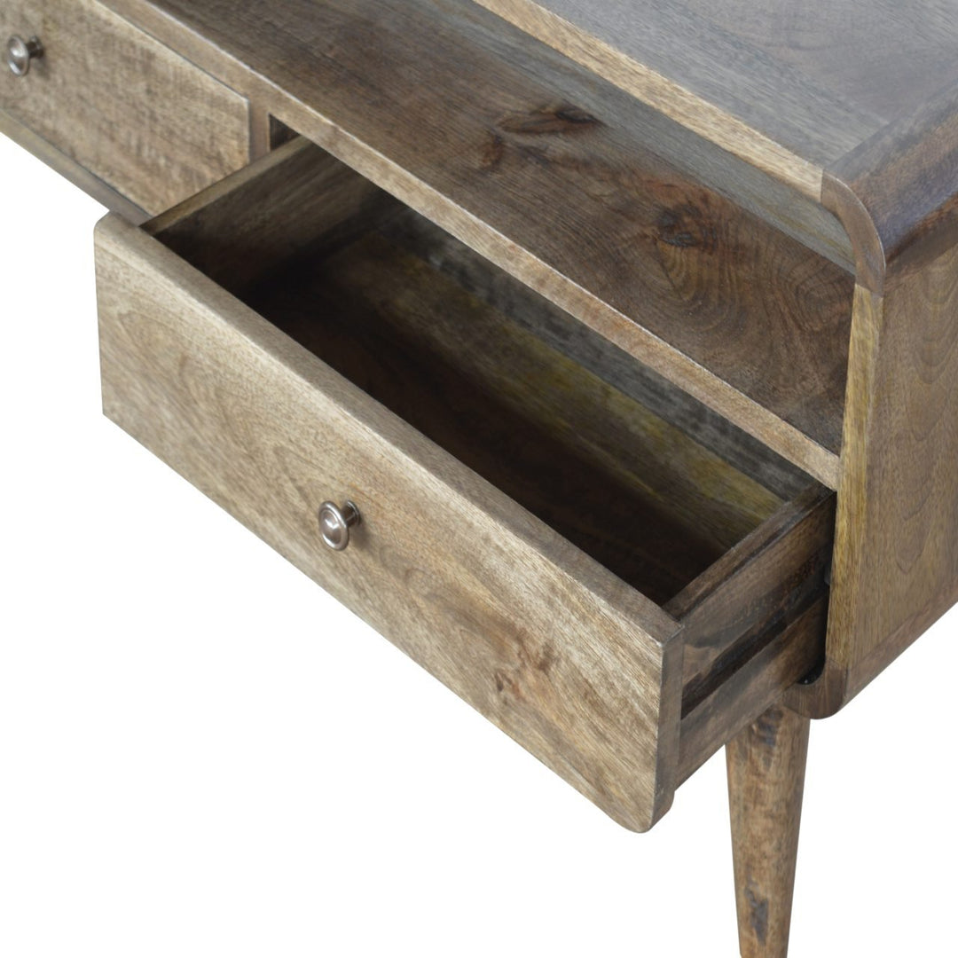 Curved Grey Washed Media Unit - Smiddy Furniture