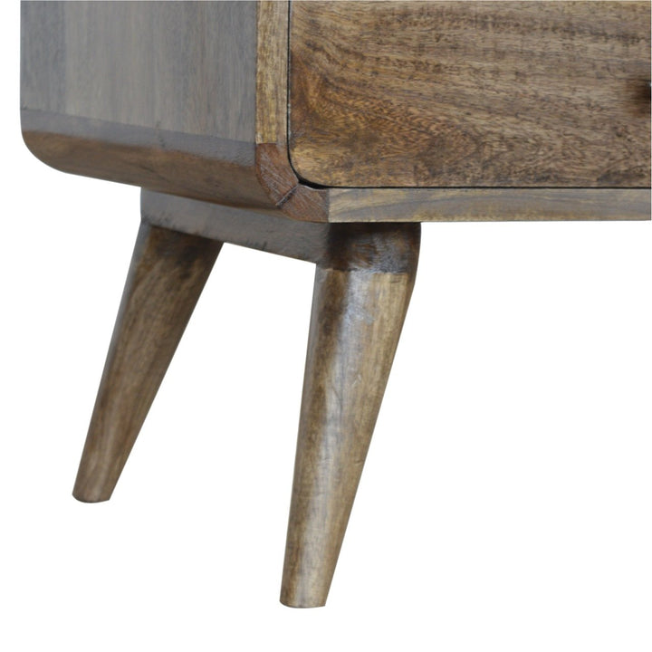 Curved Grey Washed Media Unit - Smiddy Furniture