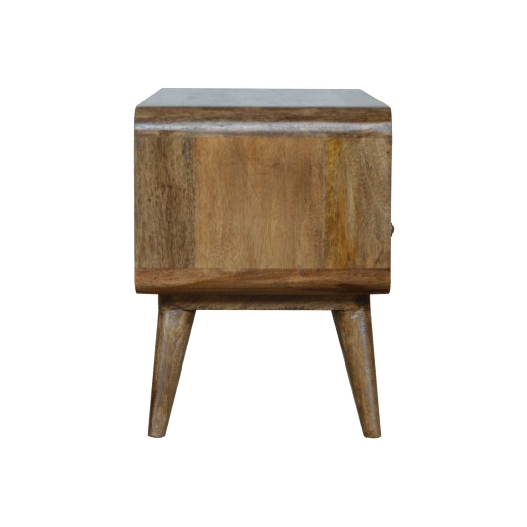 Curved Grey Washed Media Unit - Smiddy Furniture