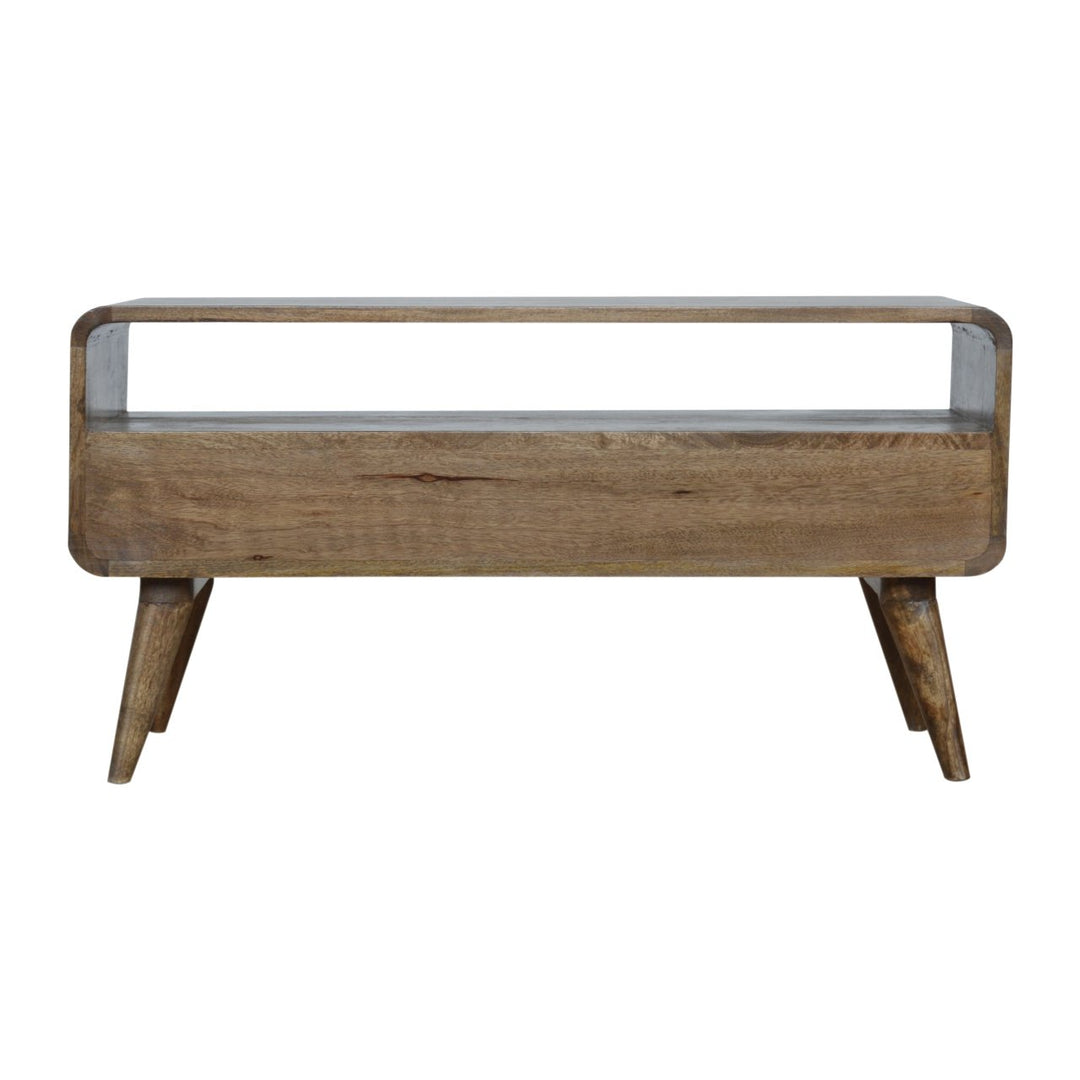 Curved Grey Washed Media Unit - Smiddy Furniture