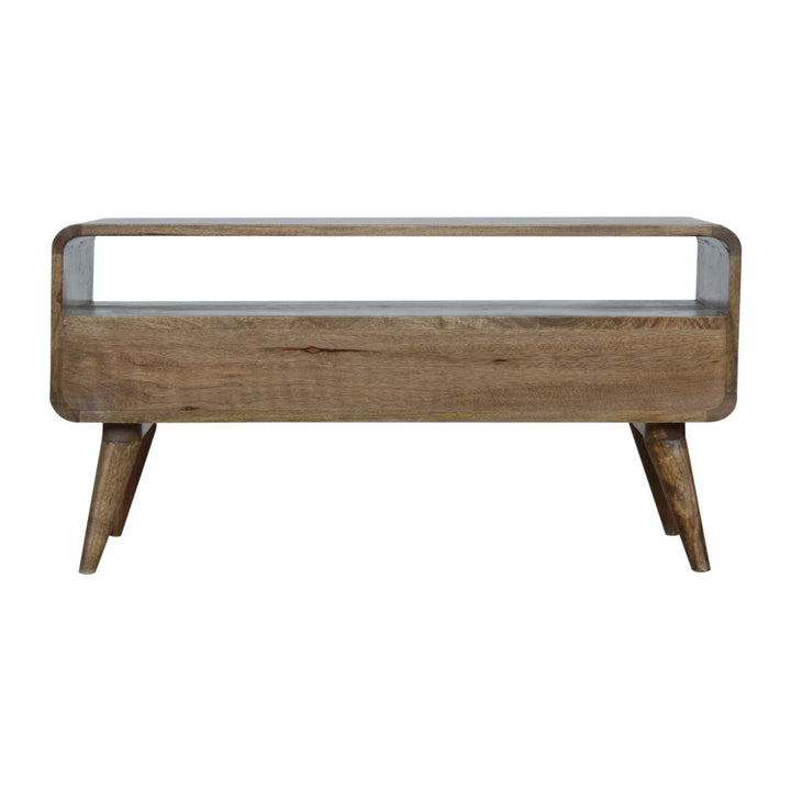 Curved Grey Washed Media Unit - Smiddy Furniture