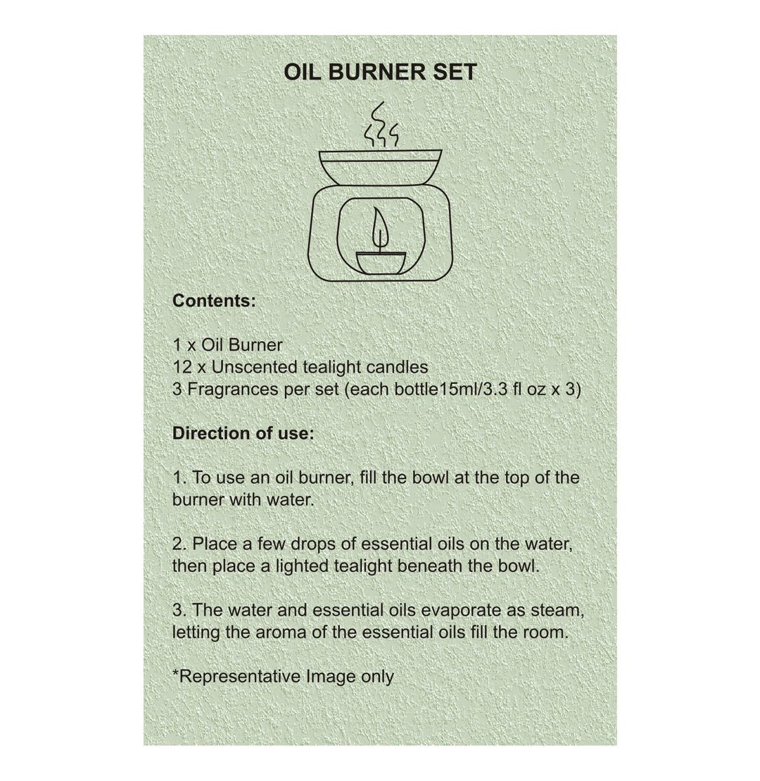 Black Oil Burner Set (Lotus) - Smiddy Furniture