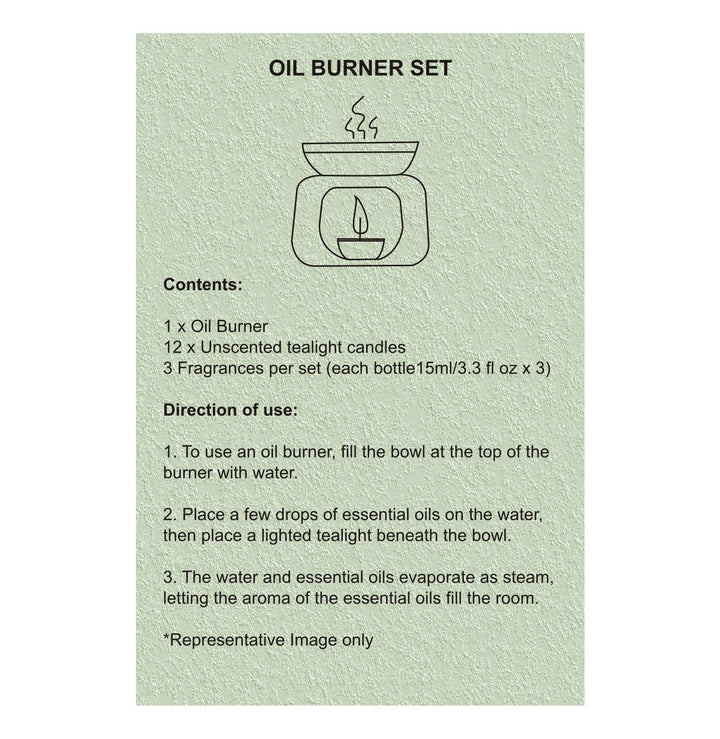 Black Oil Burner Set (Lotus) - Smiddy Furniture