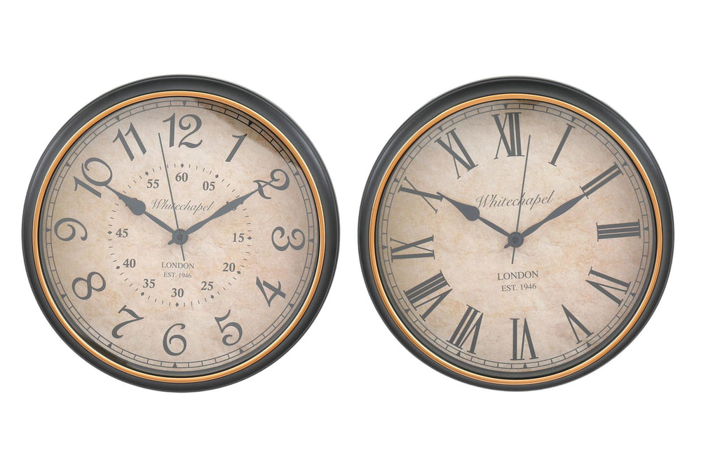Antique Style Wall Clock Roman Numerals 34cm - Geko Products
