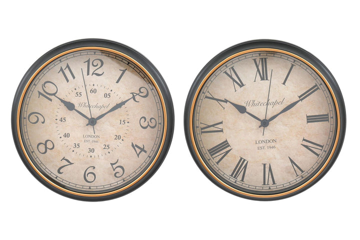 Antique Style Wall Clock Roman Numerals 34cm - Geko Products