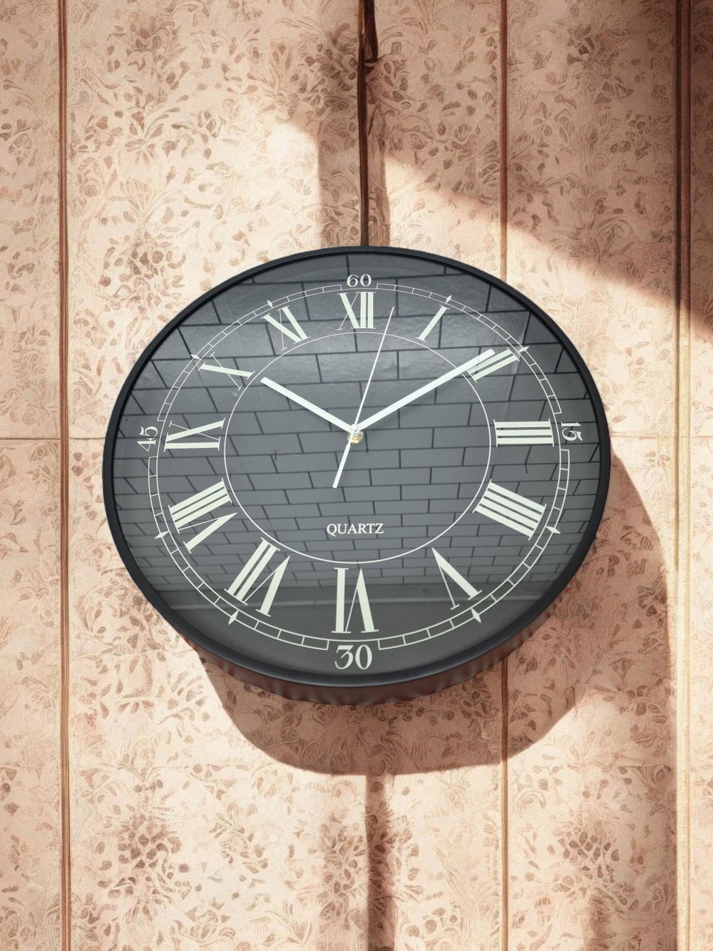 Black Cream & Black Wall Clock 40cm - Geko Products