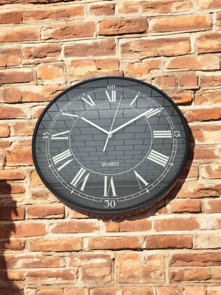 Black Cream & Black Wall Clock 40cm - Geko Products