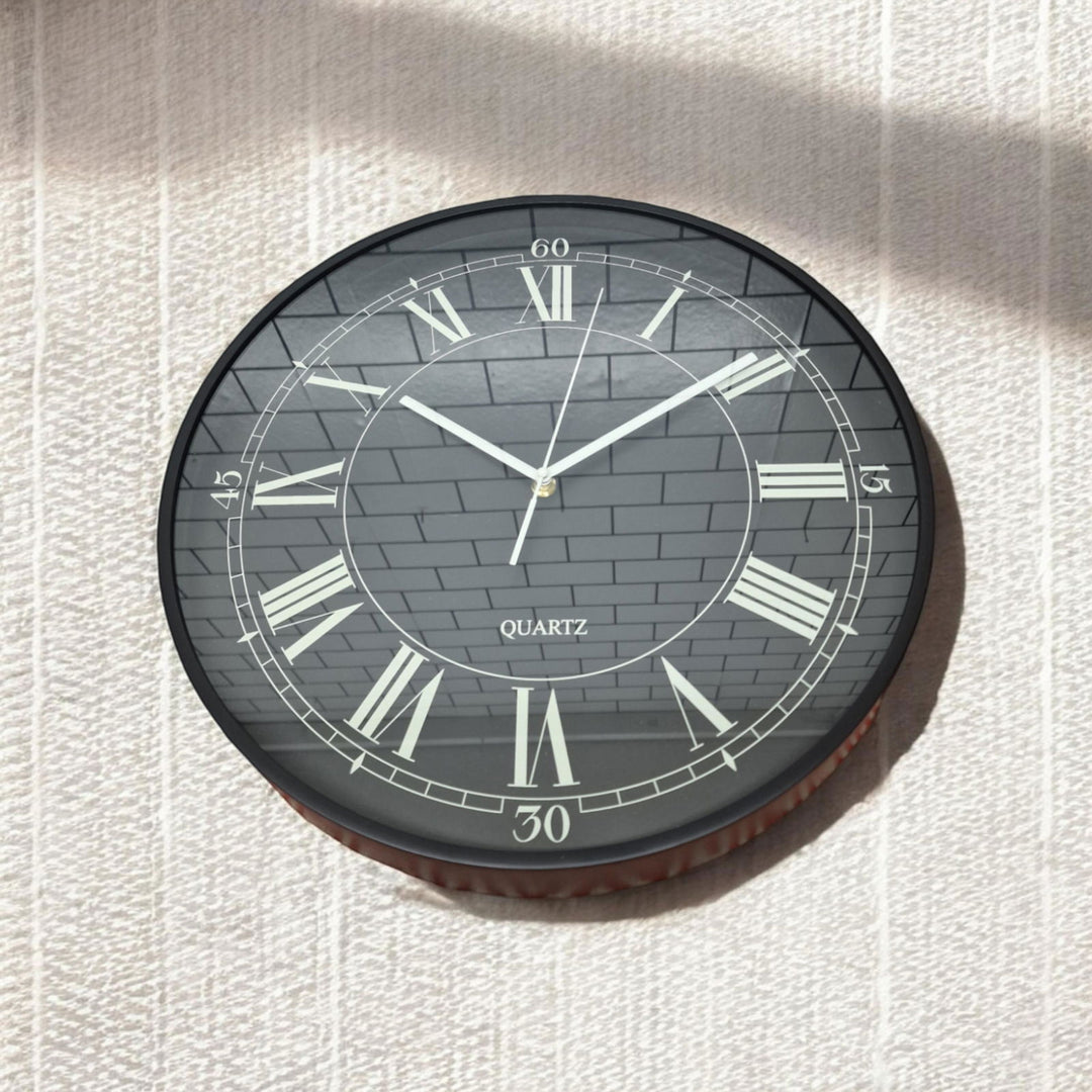 Black Cream & Black Wall Clock 40cm - Geko Products