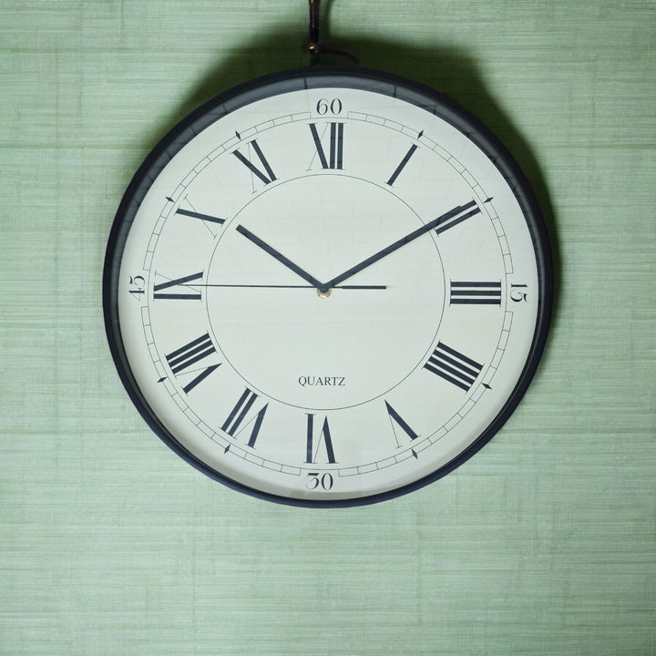 White Cream & Black Wall Clock 40cm - Geko Products