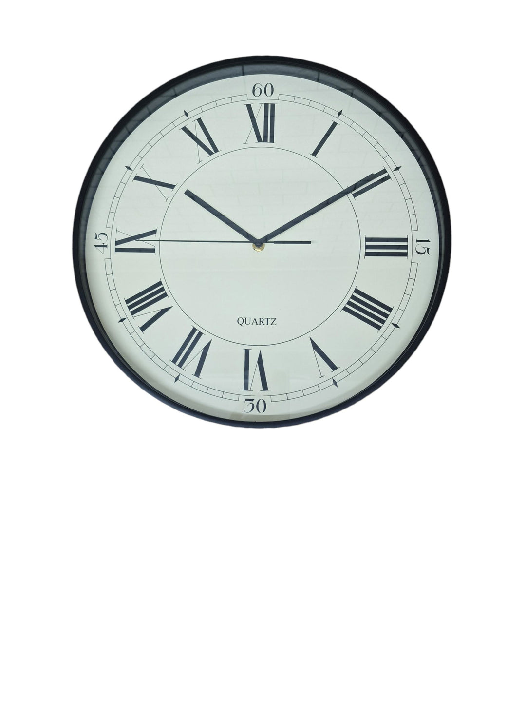 White Cream & Black Wall Clock 40cm - Geko Products