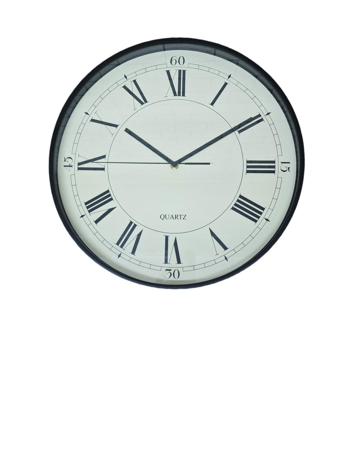 White Cream & Black Wall Clock 40cm - Geko Products