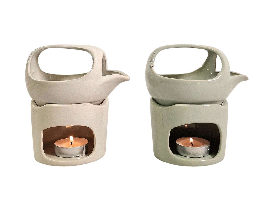 Oil Burner In Sage Green With Removeable Top - Geko Products