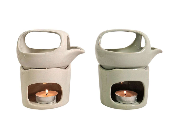 Oil Burner In Sage Green With Removeable Top - Geko Products