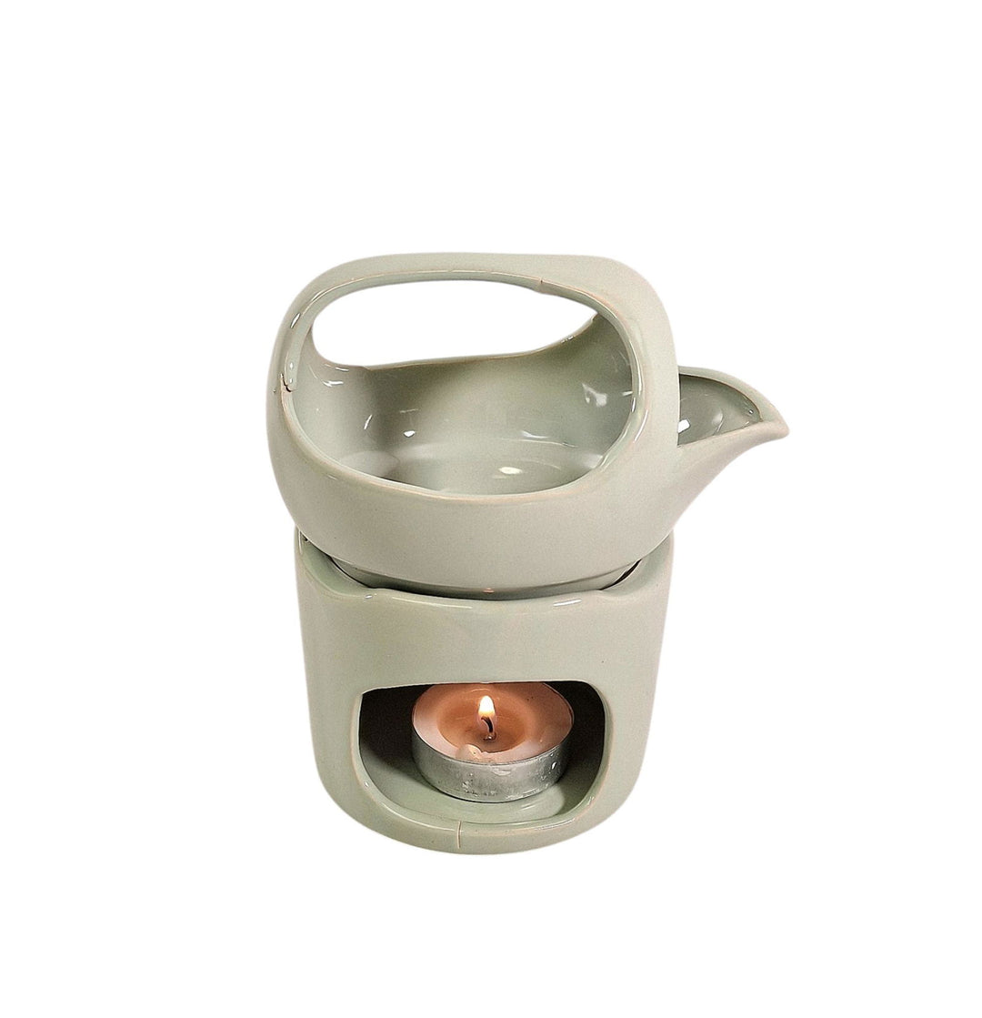 Oil Burner In Sage Green With Removeable Top - Geko Products