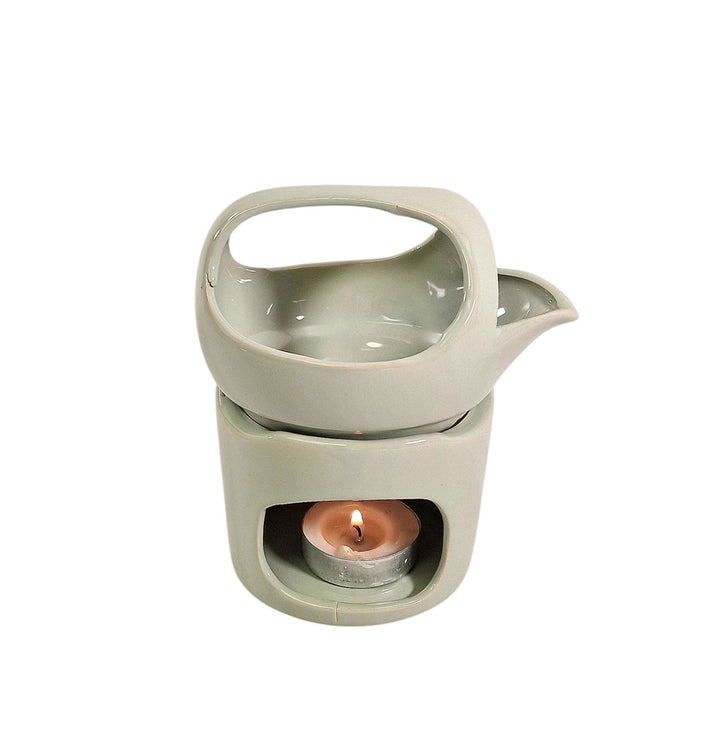 Oil Burner In Sage Green With Removeable Top - Geko Products