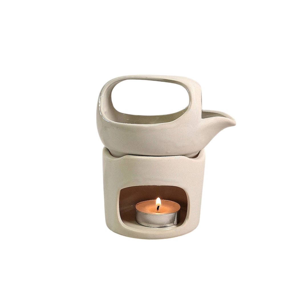 Oil Burner In Off White With Removeable Top - Geko Products