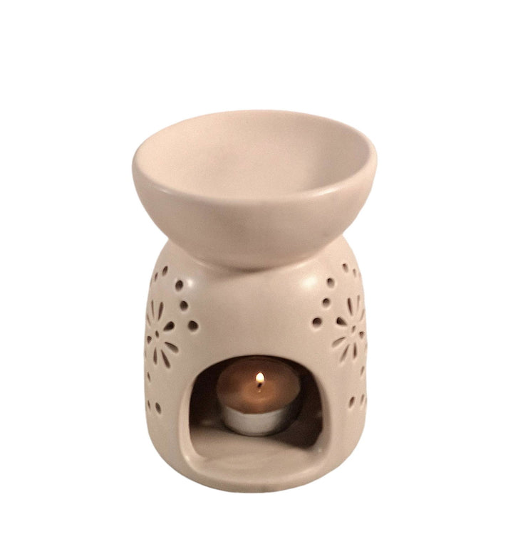 Oil Burner In Beige With Pattern Holes - Geko Products