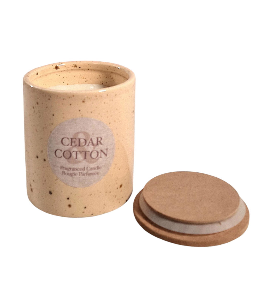 Candle Pot Wooden Lid - Cedar Cotton - Geko Products